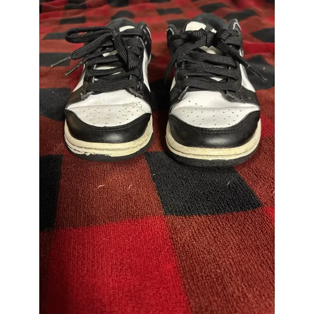 Nike Dunk Low Black/White Leather Colorblock Unisex Kids US 5 DD1503-101 Panda